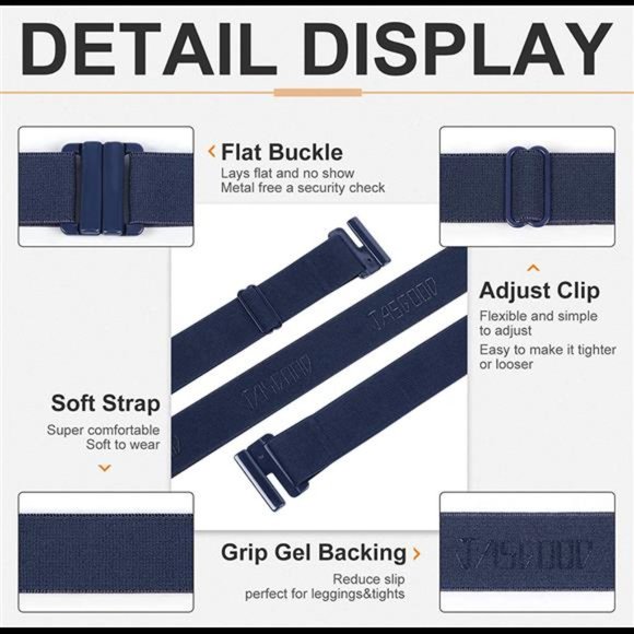 No Show Women Stretch Belt Invisible Elastic Web Strap Belt with Flat Buckle for main image 6